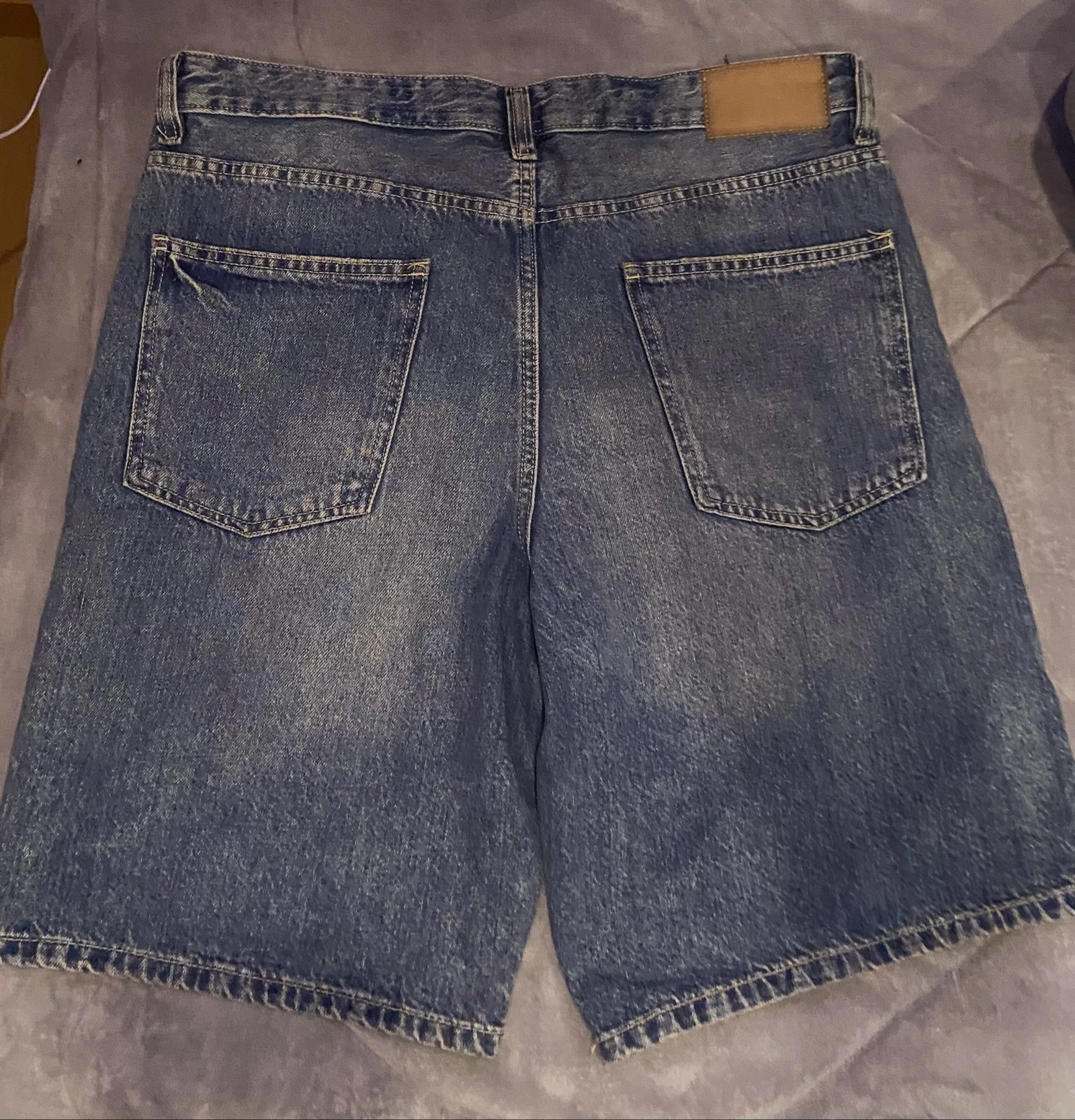 Blue cropped denim jeans – photo 2